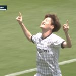 神戸・古橋亨梧が胸で押し込んで今季10ゴール目を決める｜J1第18節 福岡ｖ神戸｜2021