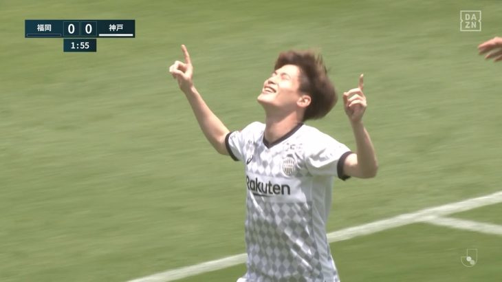 神戸・古橋亨梧が胸で押し込んで今季10ゴール目を決める｜J1第18節 福岡ｖ神戸｜2021