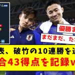 【強豪国定期】日本代表、破竹の10連勝を達成！！10試合43得点を記録ｗｗｗｗｗｗｗｗｗｗｗｗｗｗｗ