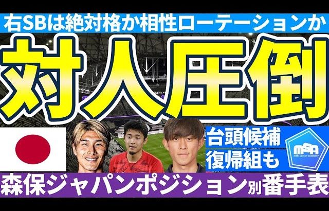 【森保ジャパン右サイドバック選手権】2023台頭菅原由勢&アジアカップNo.1台頭毎熊晟矢を超える橋岡大樹&半田陸&関根大輝ら│日本代表ポジション別番手表