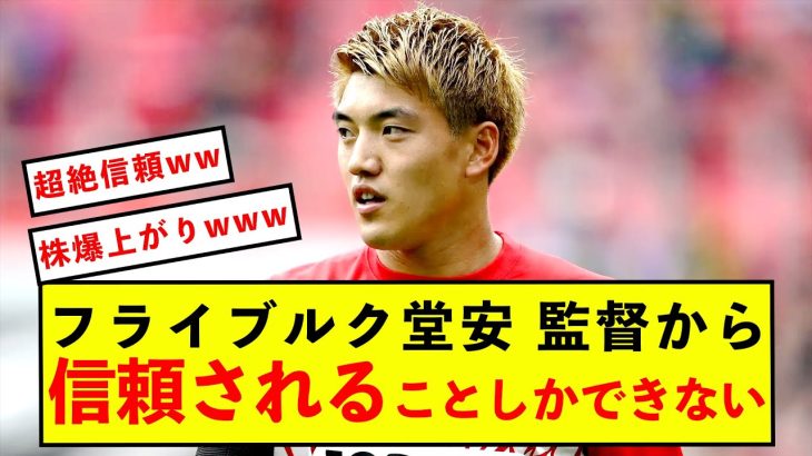 【悲報】フライブルク堂安さん、監督から信頼されることしかできない模様w