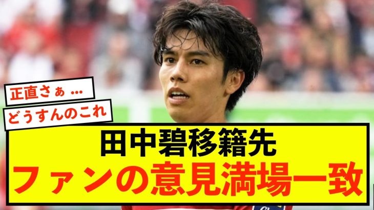 【移籍】デュッセルドルフ田中碧さん、移籍先3択でファンの意見が満場一致www