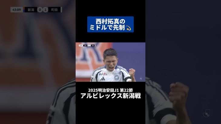西村拓真のミドルで先制💫｜#アルビレックス新潟 戦 #shorts #Jリーグ #サッカー