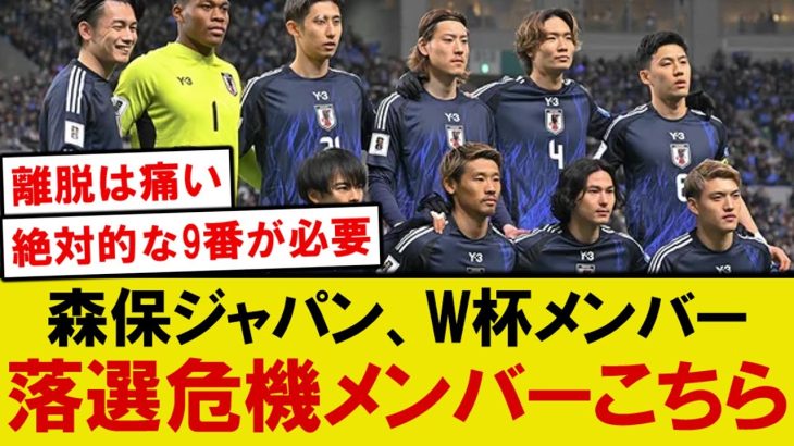 【悲報】森保ジャパン、W杯メンバー落選の危機メンバー一覧がこちら