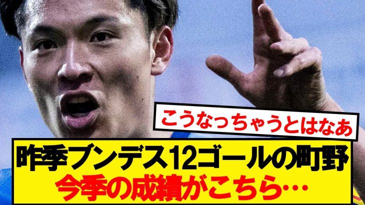 昨季12ゴールの町野、ボルシアMGでの成績がこちら…