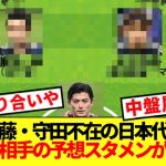 【朗報】遠藤・守田不在の予想スタメンを見た日本代表サポ、贅沢に気づいてしまうwww