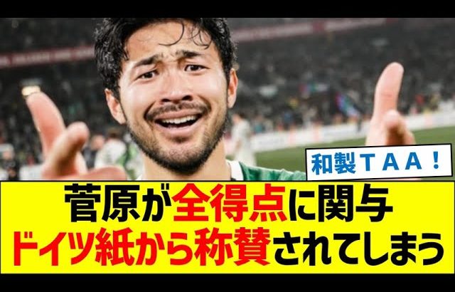 菅原由勢が全得点に関与！ドイツ紙から称賛されてしまう！！