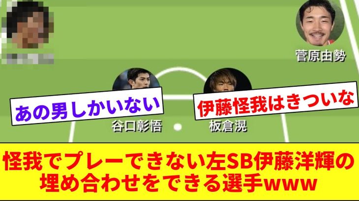 【上位互換?】怪我で年内欠場した伊藤洋輝、左SB最高の代役はこの漢！！！