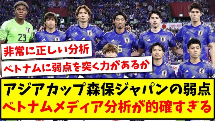 【的確】アジアカップ森保ジャパンの弱点、ベトナムメディアの分析が的確すぎる模様www