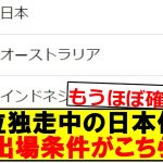 現在首位独走の日本代表、W杯出場条件がこちらですｗｗｗｗｗｗ