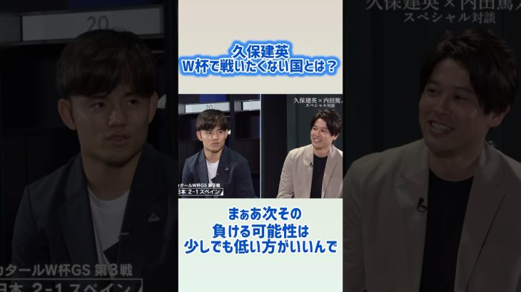久保建英がW杯で戦いたくない国とは？　#久保建英 #内田篤人 #サッカー日本代表 #サッカー #ワールドカップ2026 #モロッコ代表　#イタリア代表 #イングランド代表 #w杯 #サッカーネタ