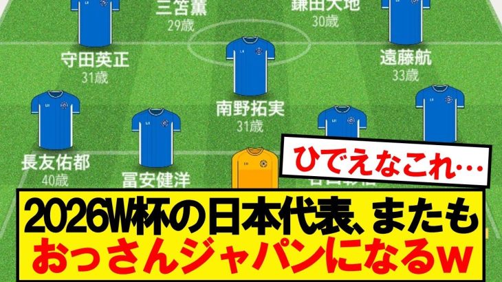 【悲報】サッカー日本代表、またもおっさんジャパンになってしまう…